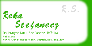 reka stefanecz business card